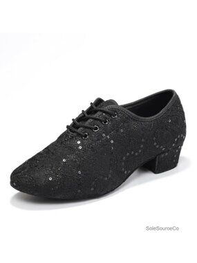 Women's Ballroom Dance Shoes Lace-Up Suede Sole Practice